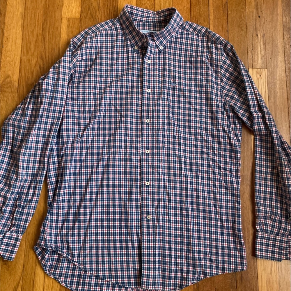 Southern Tide Mens L Classic Fit Plaid Flannel Long Sleeve Button Down Shirt
